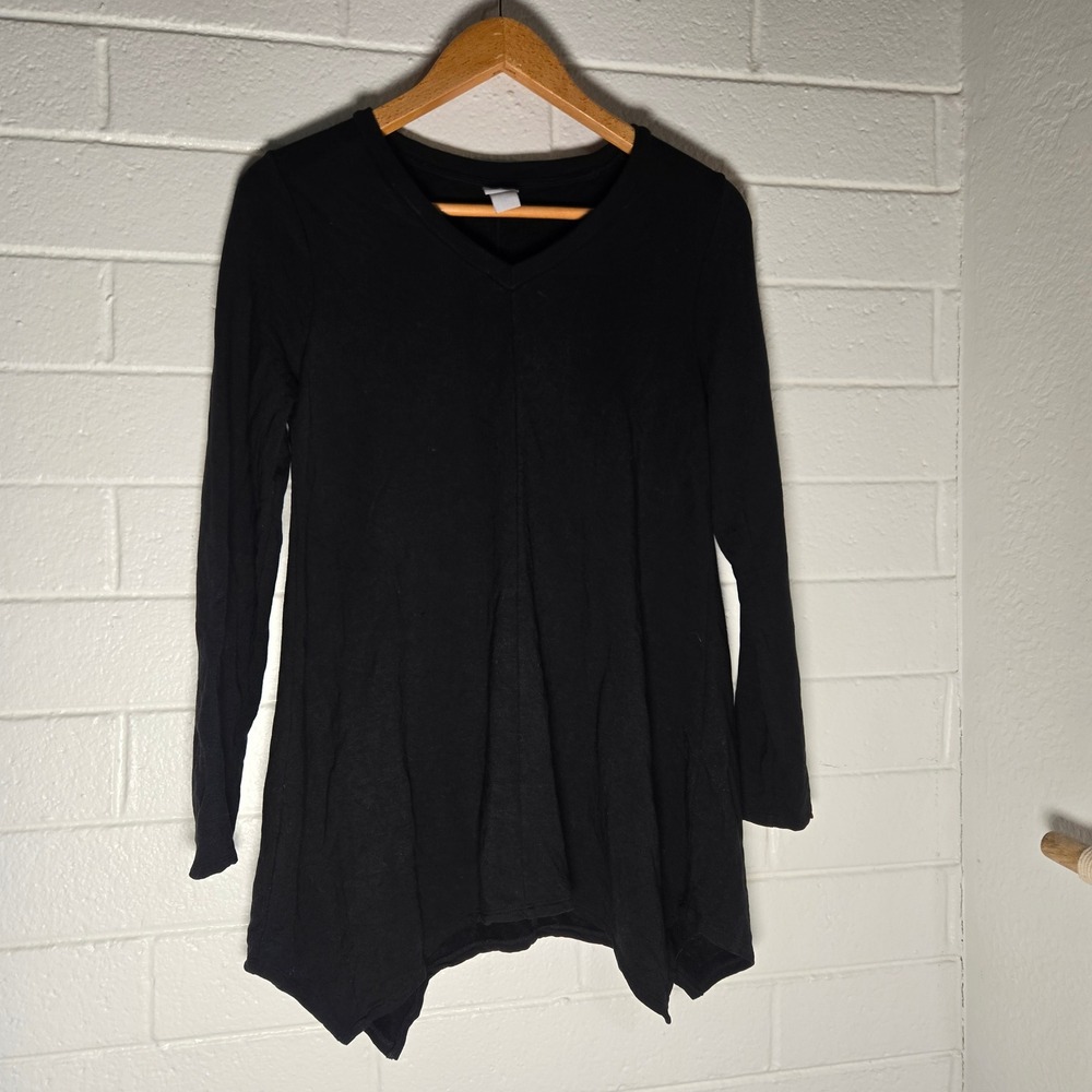 Chico's Zenergy Asymmetrical Medium Women Tunic Top 1 Long Sleeve Sharkbite